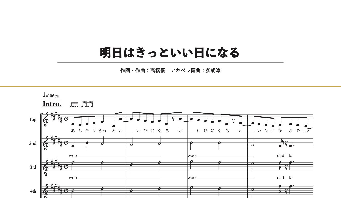 明日はきっといい日になる 楽譜プレビュー