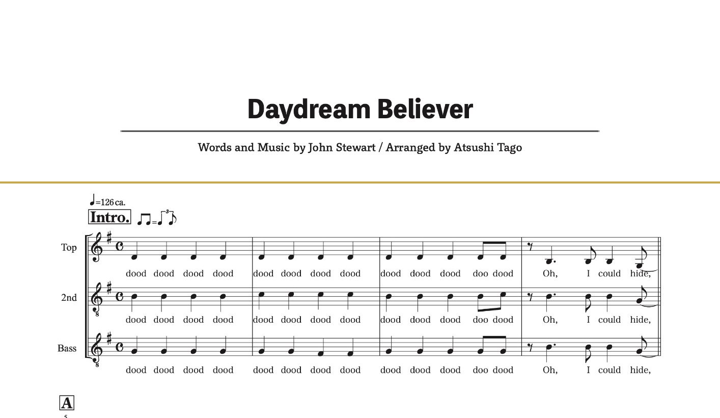 Daydream Believer 楽譜プレビュー